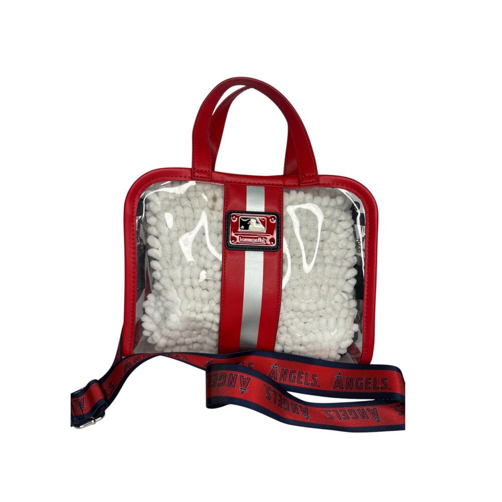 Loungefly MLB LA ANGLES Red Blue Clear Tote Crossbody Stadium Bag Purse